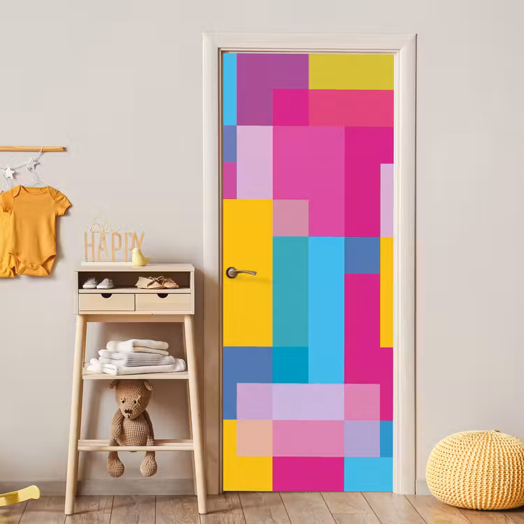 Türtapete - Abstrakt – Geometrisch – Kunst – Farbenfroh – Modern — 5