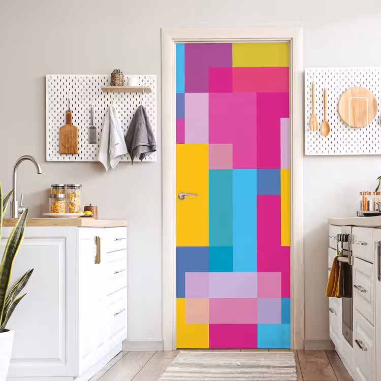 Türtapete - Abstrakt – Geometrisch – Kunst – Farbenfroh – Modern — 6