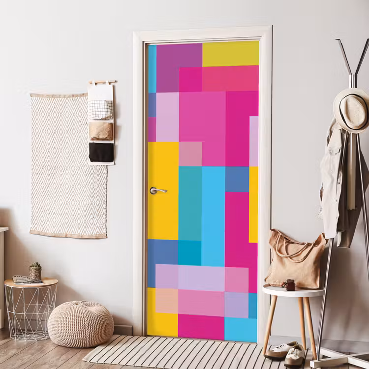 Türtapete - Abstrakt – Geometrisch – Kunst – Farbenfroh – Modern — 7