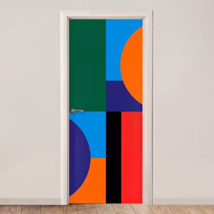Türtapete - Geometrisch – Abstrakt – Formen – Farbenfroh – Modern — 1