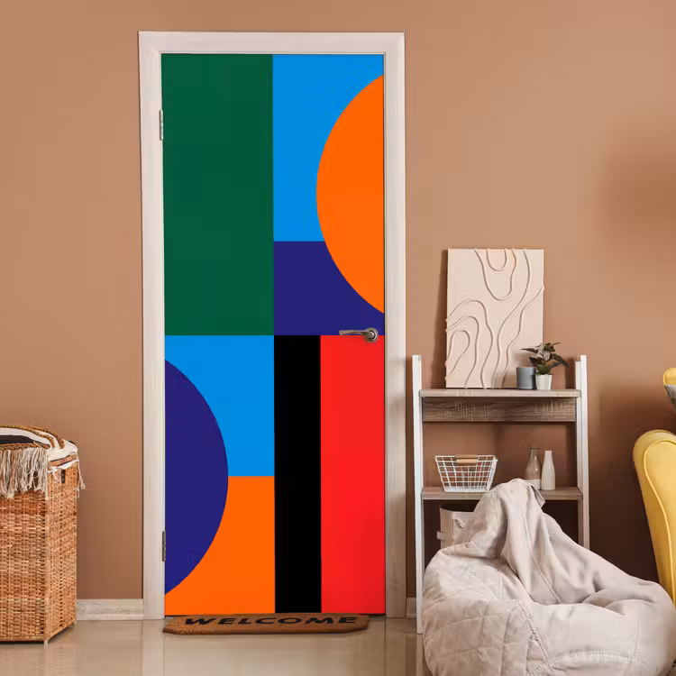 Türtapete - Geometrisch – Abstrakt – Formen – Farbenfroh – Modern — 2