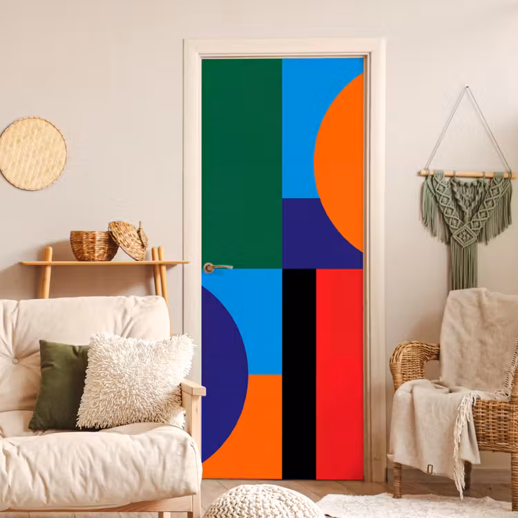 Türtapete - Geometrisch – Abstrakt – Formen – Farbenfroh – Modern — 3