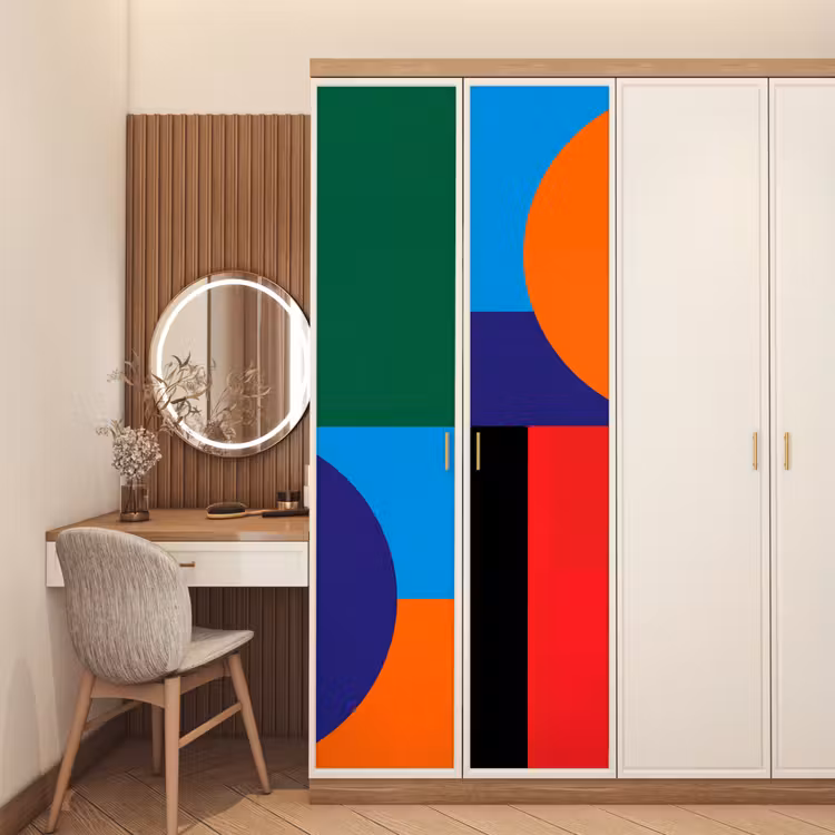 Türtapete - Geometrisch – Abstrakt – Formen – Farbenfroh – Modern — 4