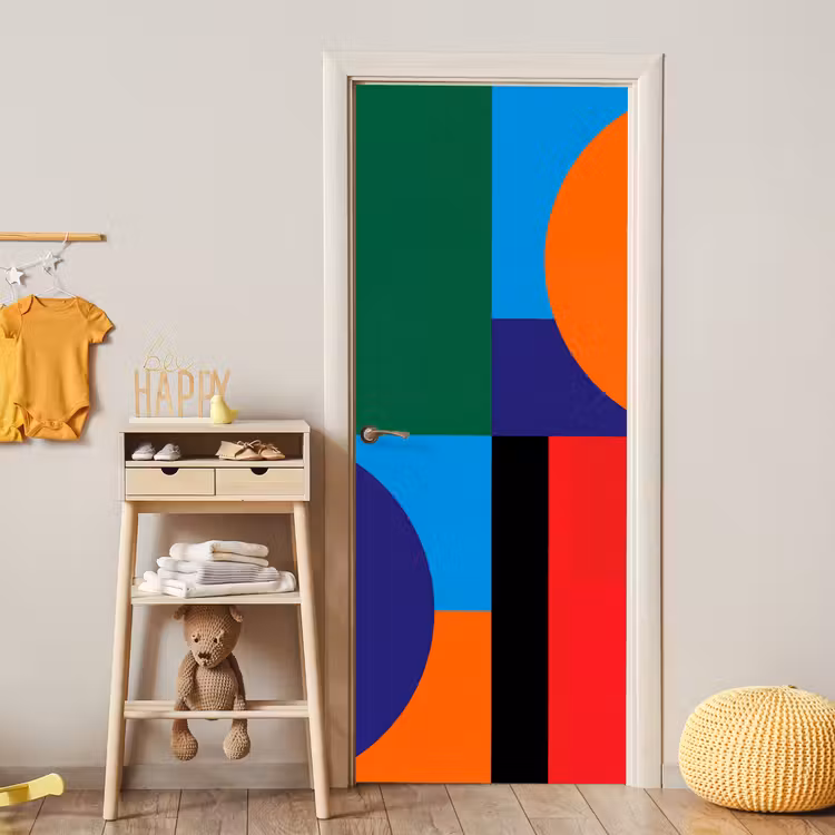 Türtapete - Geometrisch – Abstrakt – Formen – Farbenfroh – Modern — 5