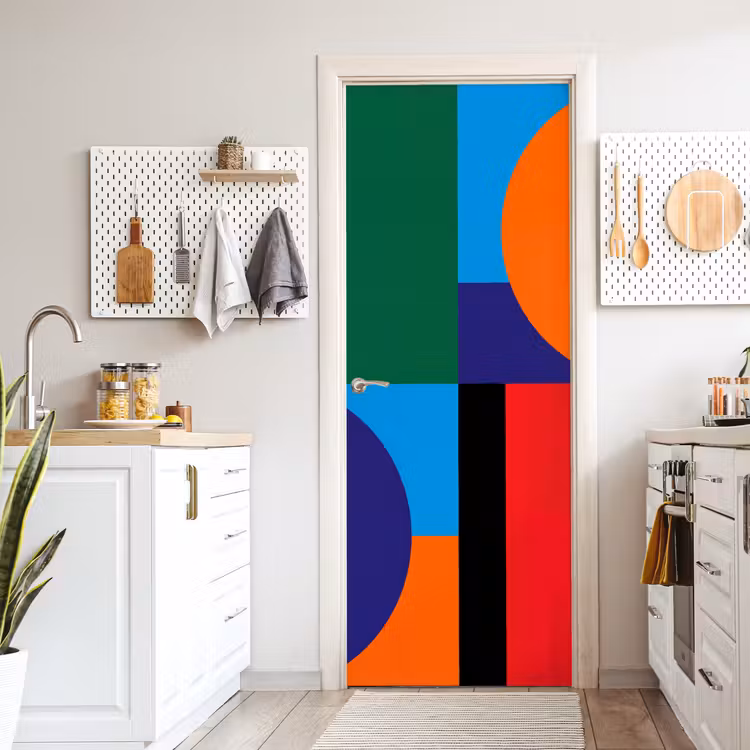 Türtapete - Geometrisch – Abstrakt – Formen – Farbenfroh – Modern — 6