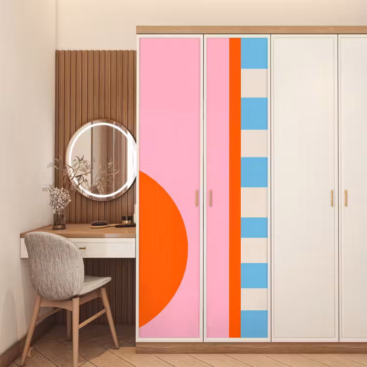 Türtapete - Zusammenfassung – Formen – Geometrisch – Modern – Farbenfroh — 4