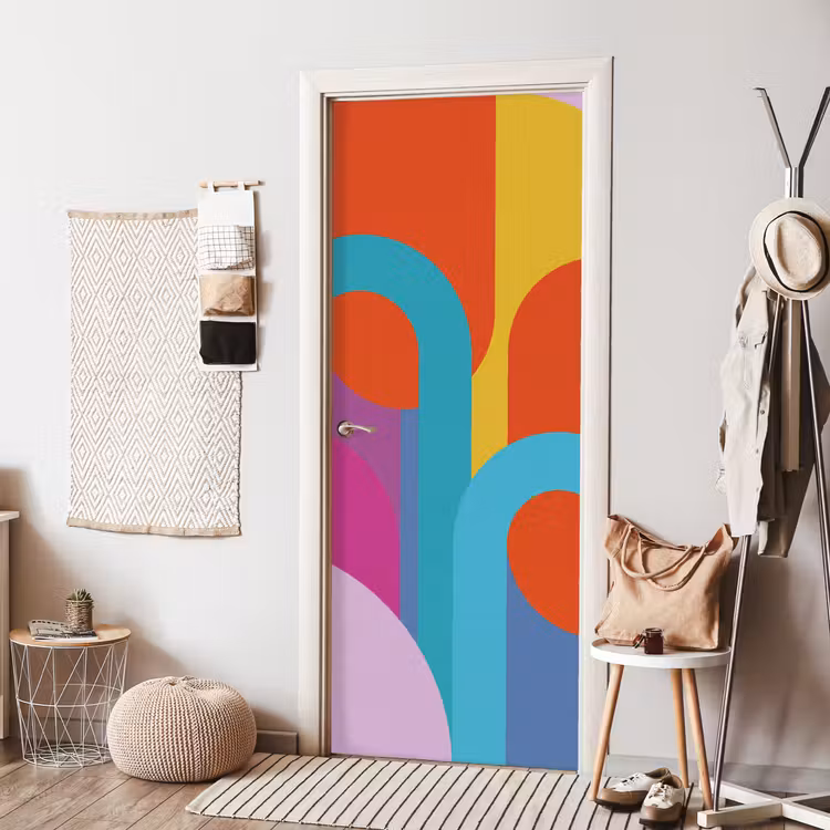 Türtapete - Zusammenfassung – Geometrie – Farbenfroh – Modern – Kunst — 7