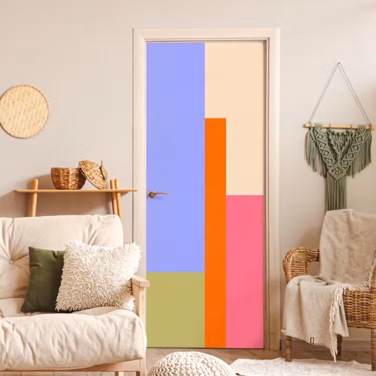 Türtapete - Zusammenfassung – Geometrie – Kunst – Modern – Farbenfroh — 3
