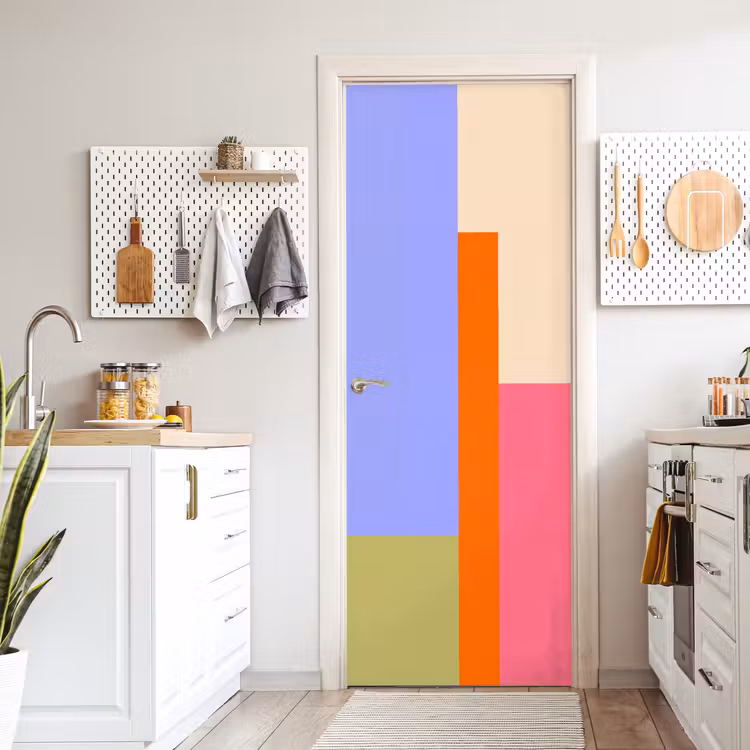 Türtapete - Zusammenfassung – Geometrie – Kunst – Modern – Farbenfroh — 6