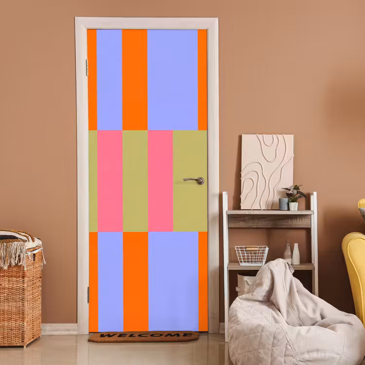 Türtapete - Zusammenfassung – Muster – Geometrisch – Farbenfroh – Modern — 2
