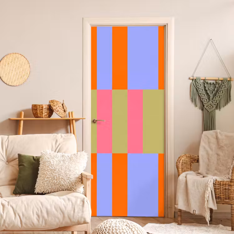 Türtapete - Zusammenfassung – Muster – Geometrisch – Farbenfroh – Modern — 3