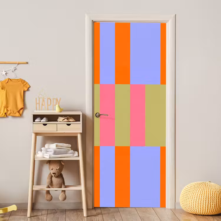 Türtapete - Zusammenfassung – Muster – Geometrisch – Farbenfroh – Modern — 5