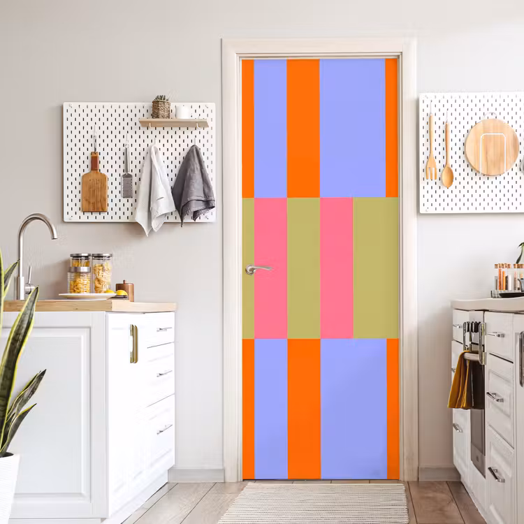 Türtapete - Zusammenfassung – Muster – Geometrisch – Farbenfroh – Modern — 6