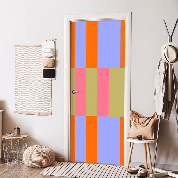 Türtapete - Zusammenfassung – Muster – Geometrisch – Farbenfroh – Modern — 7