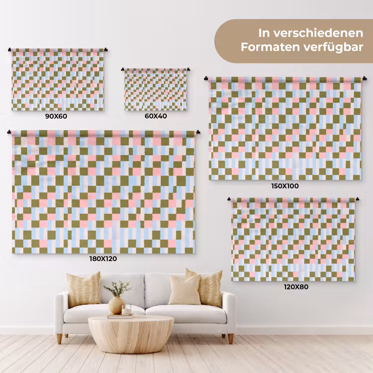 Wandteppich - Muster – Geometrisch – Abstrakt – Farbenfroh – Modern — 8