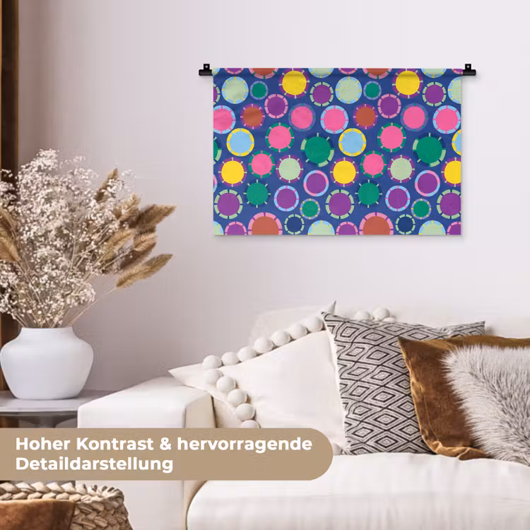 Wandteppich - Muster – Kreise – Abstrakt – Bunt — 6