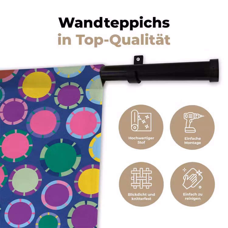 Wandteppich - Muster – Kreise – Abstrakt – Bunt — 7