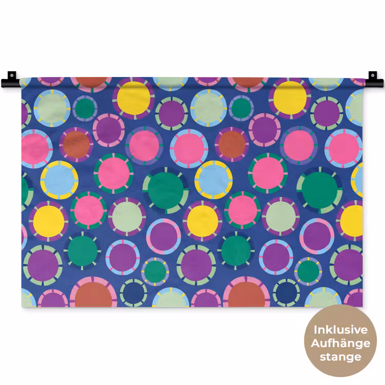 Wandteppich - Muster – Kreise – Abstrakt – Bunt — 9