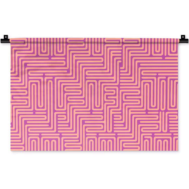 Wandteppich - Muster – Linien – Abstrakt – Modern – Lila — 1