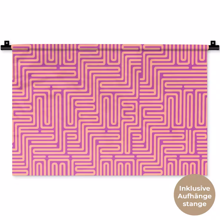 Wandteppich - Muster – Linien – Abstrakt – Modern – Lila — 9