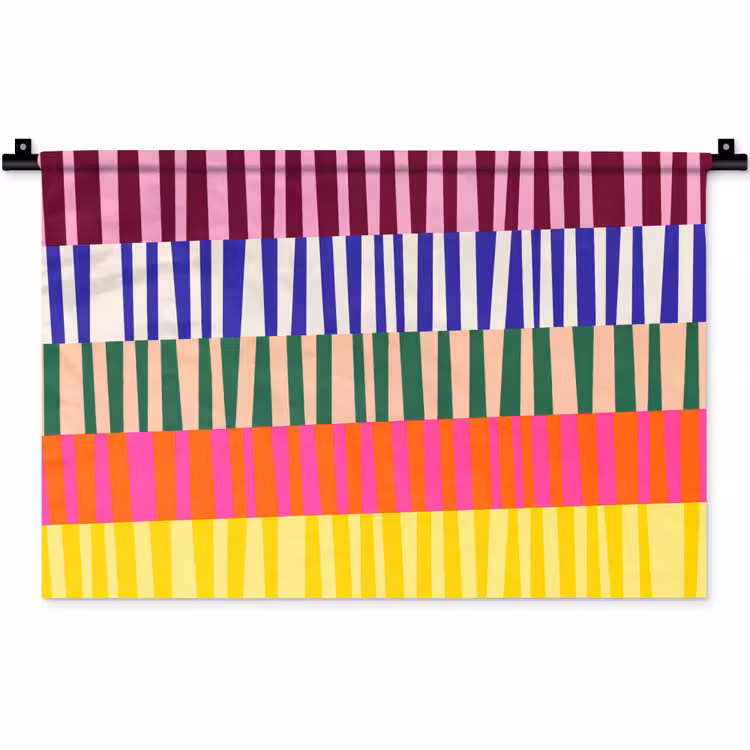 Wandteppich - Muster – Streifen – Abstrakt – Modern – Farbenfroh — 1