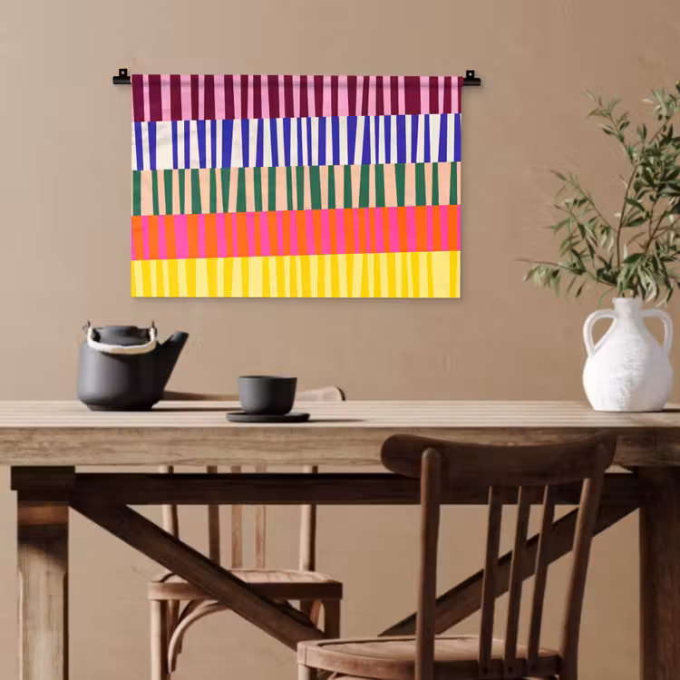 Wandteppich - Muster – Streifen – Abstrakt – Modern – Farbenfroh — 3