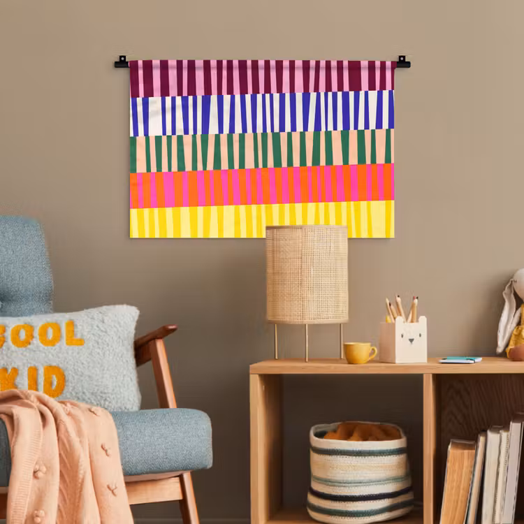 Wandteppich - Muster – Streifen – Abstrakt – Modern – Farbenfroh — 5