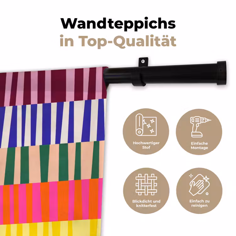 Wandteppich - Muster – Streifen – Abstrakt – Modern – Farbenfroh — 7