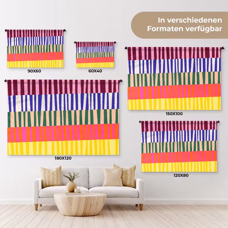 Wandteppich - Muster – Streifen – Abstrakt – Modern – Farbenfroh — 8