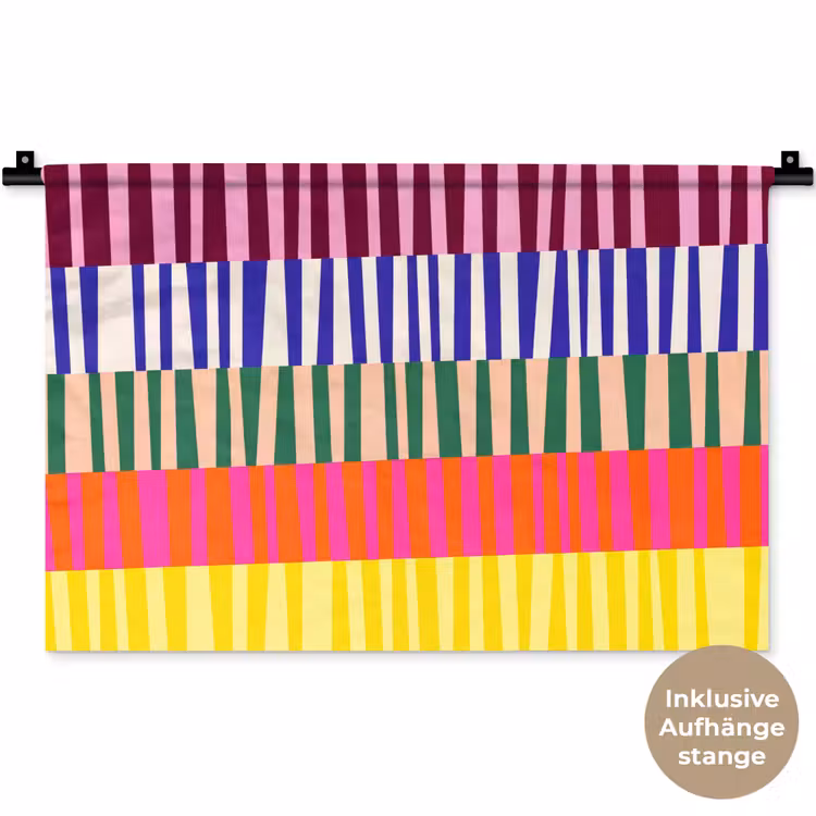 Wandteppich - Muster – Streifen – Abstrakt – Modern – Farbenfroh — 9