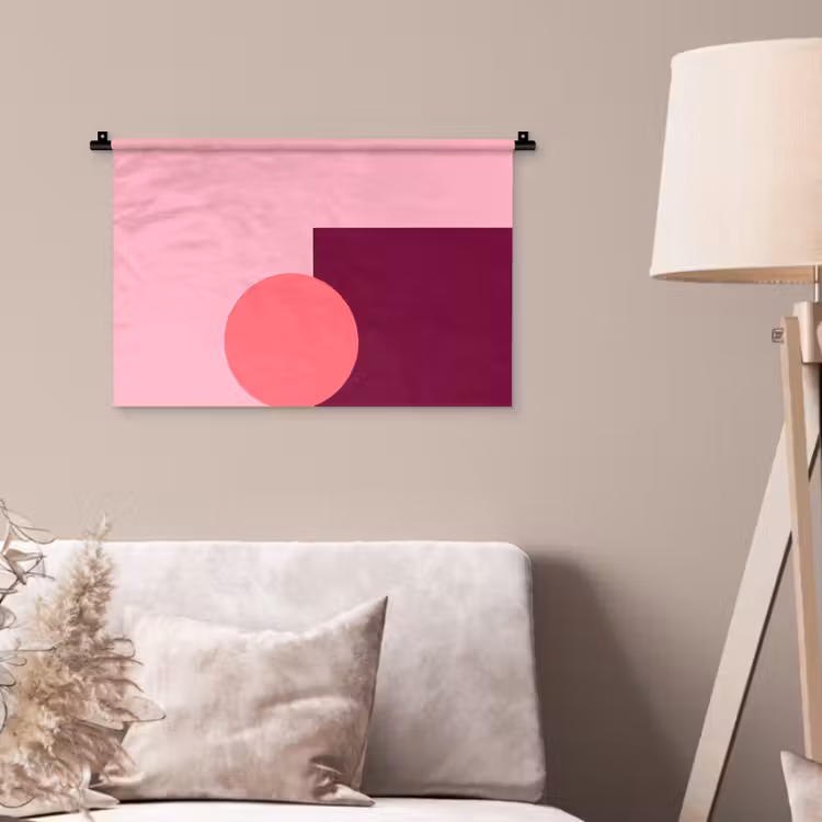 Wandteppich - Zusammenfassung – Formen – Rosa – Modern – Design — 2