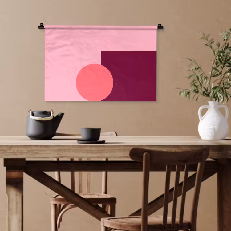 Wandteppich - Zusammenfassung – Formen – Rosa – Modern – Design — 3