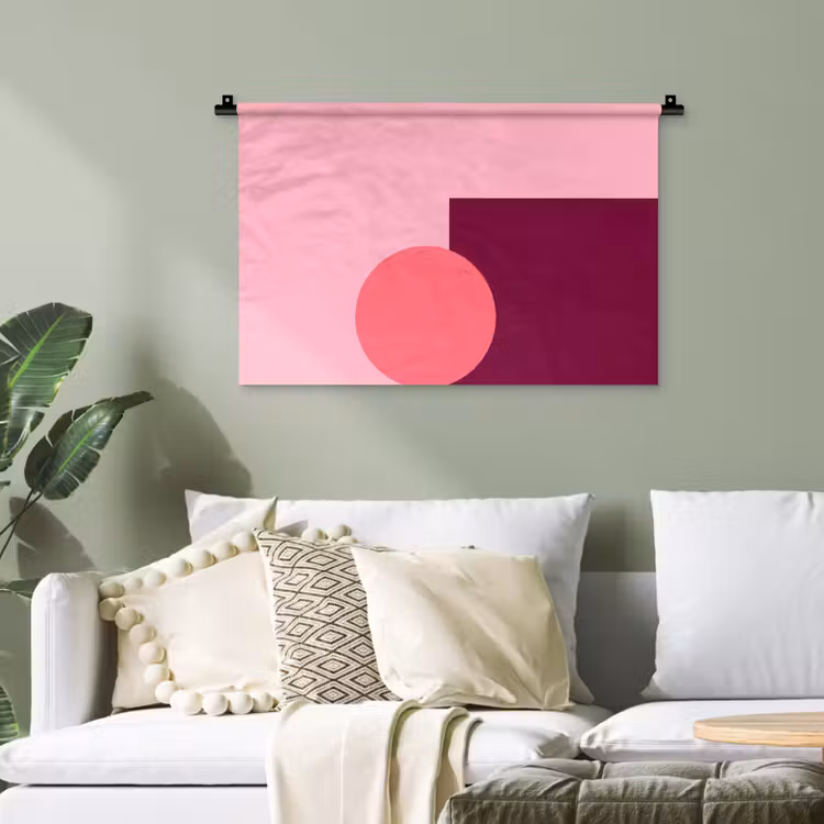 Wandteppich - Zusammenfassung – Formen – Rosa – Modern – Design — 4
