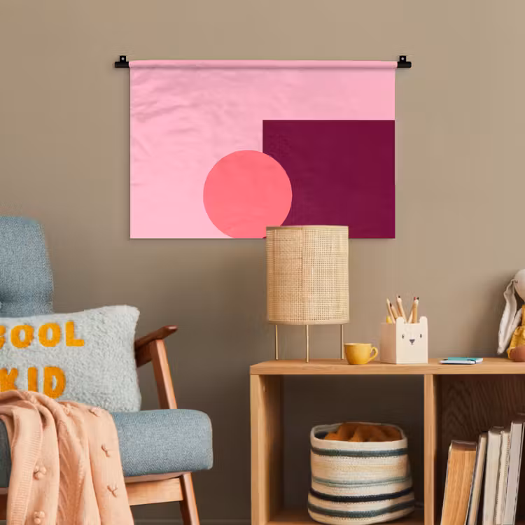 Wandteppich - Zusammenfassung – Formen – Rosa – Modern – Design — 5