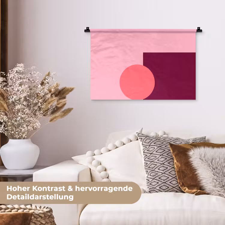 Wandteppich - Zusammenfassung – Formen – Rosa – Modern – Design — 6