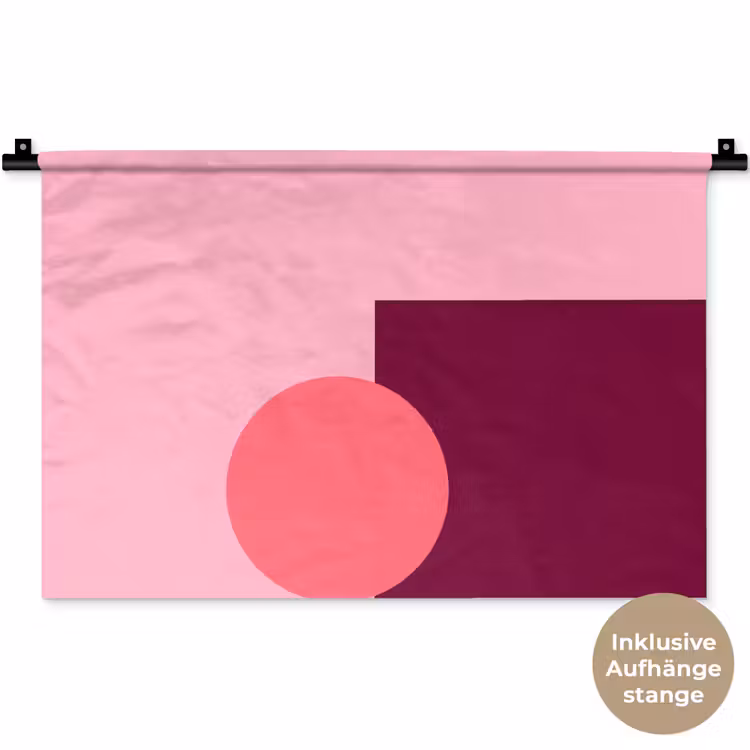Wandteppich - Zusammenfassung – Formen – Rosa – Modern – Design — 9