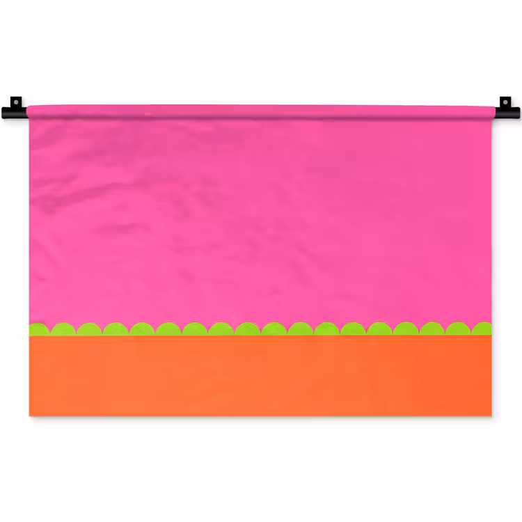 Wandteppich - Zusammenfassung – Geometrisch – Farbblöcke – Rosa – Orange — 1