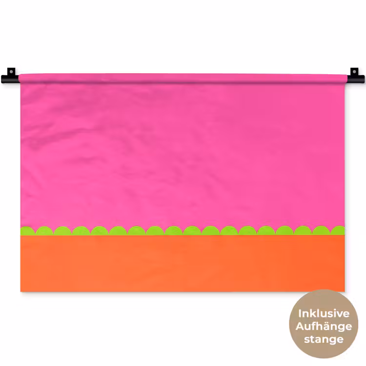 Wandteppich - Zusammenfassung – Geometrisch – Farbblöcke – Rosa – Orange — 9