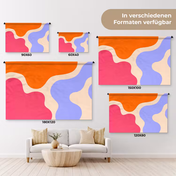 Wandteppich - Zusammenfassung – Organische Formen – Design – Modern – Farbenfroh — 8