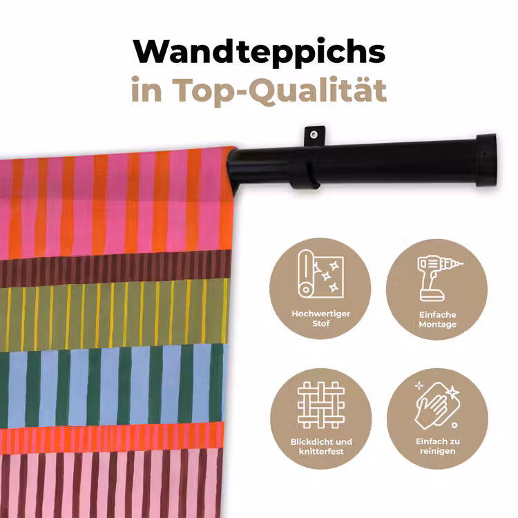 Wandteppich - Zusammenfassung – Streifen – Modern – Farbenfroh – Kunst — 7