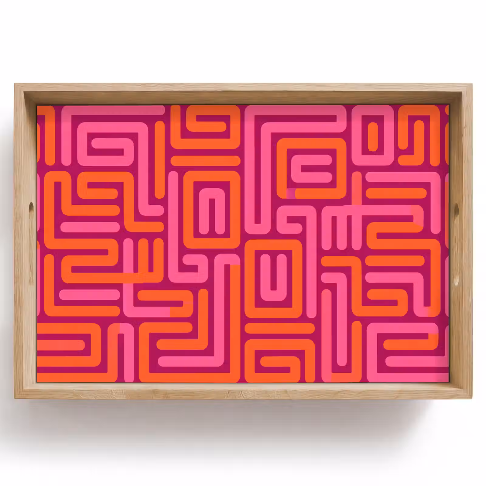 Tablett - Zusammenfassung – Muster – Linien – Rosa – Orange — 1