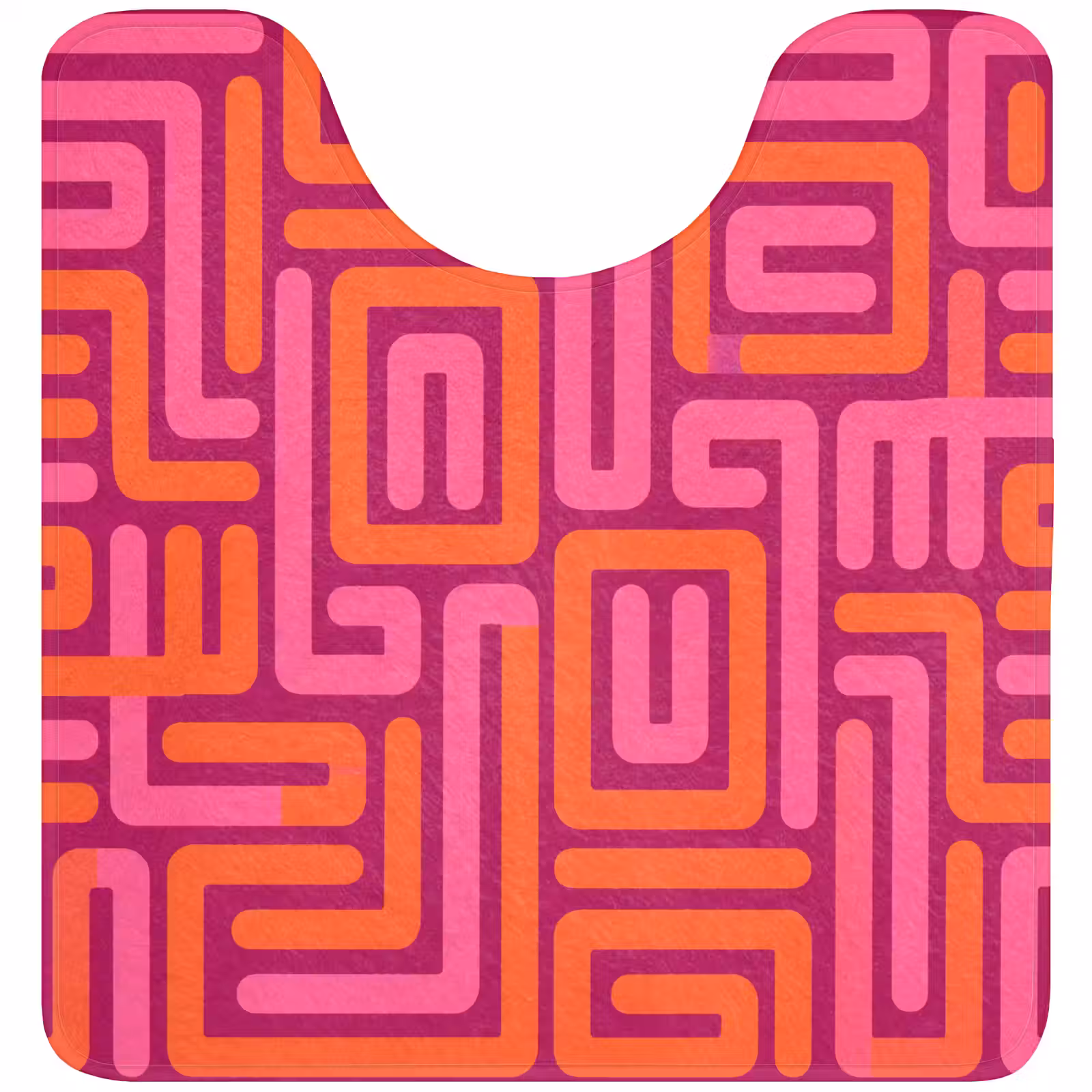 WC Vorleger - Zusammenfassung – Muster – Linien – Rosa – Orange — 1