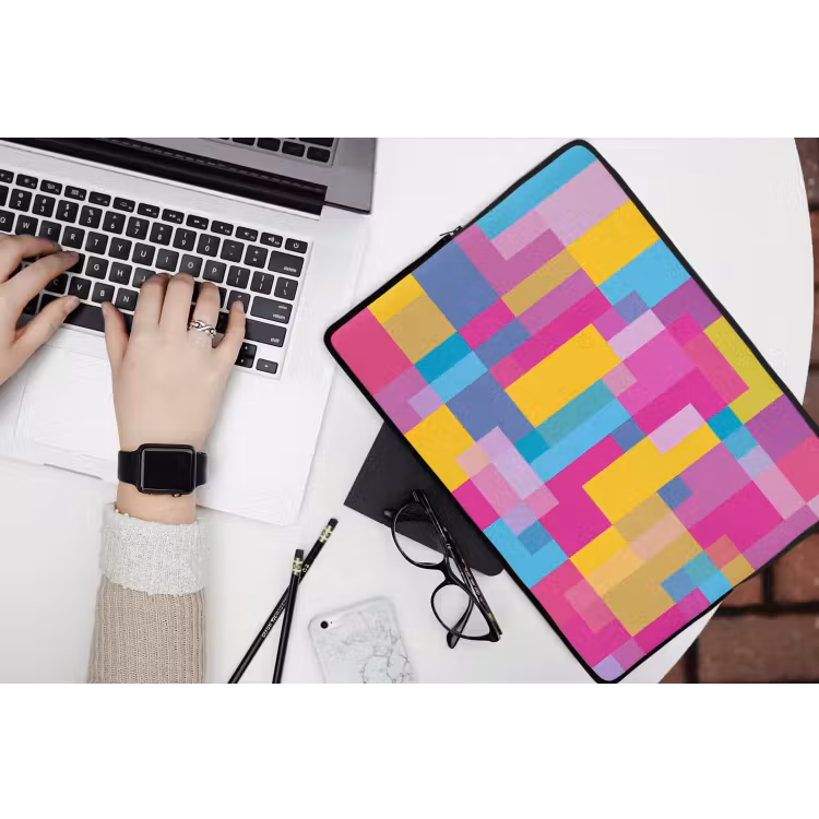 Laptop hülle - Abstrakt – Geometrisch – Kunst – Farbenfroh – Modern — 3