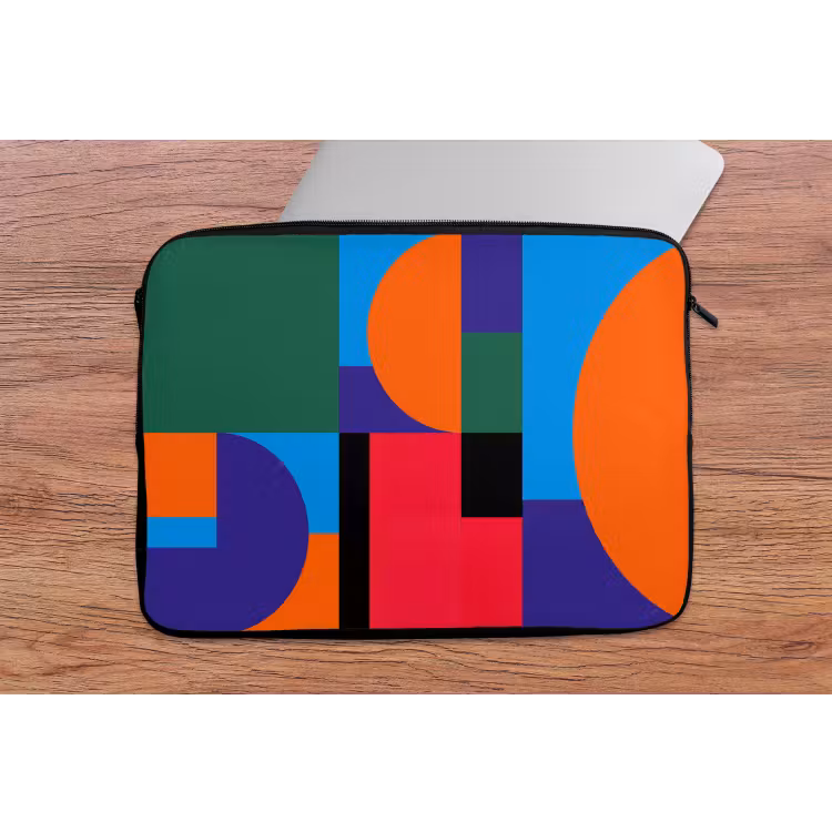Laptop hülle - Geometrisch – Abstrakt – Formen – Farbenfroh – Modern — 2