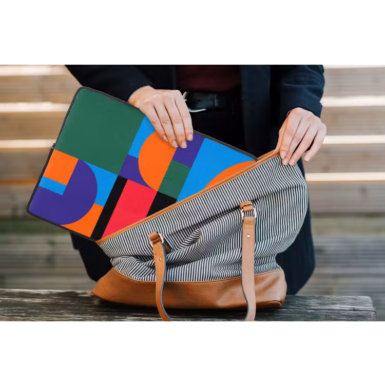 Laptop hülle - Geometrisch – Abstrakt – Formen – Farbenfroh – Modern — 4