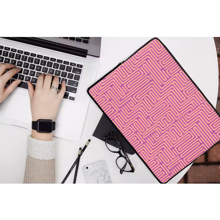 Laptop hülle - Muster – Linien – Abstrakt – Modern – Lila — 3