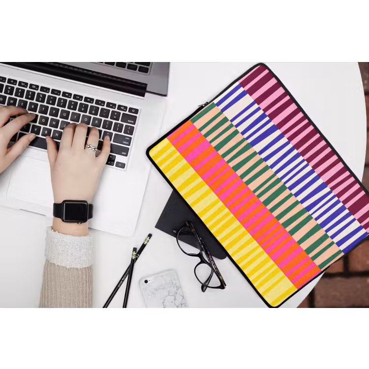 Laptop hülle - Muster – Streifen – Abstrakt – Modern – Farbenfroh — 3