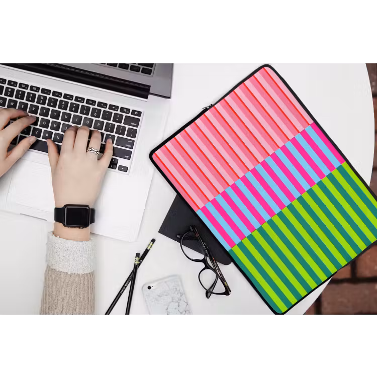 Laptop hülle - Muster – Streifen – Modern – Abstrakt – Bunt — 3