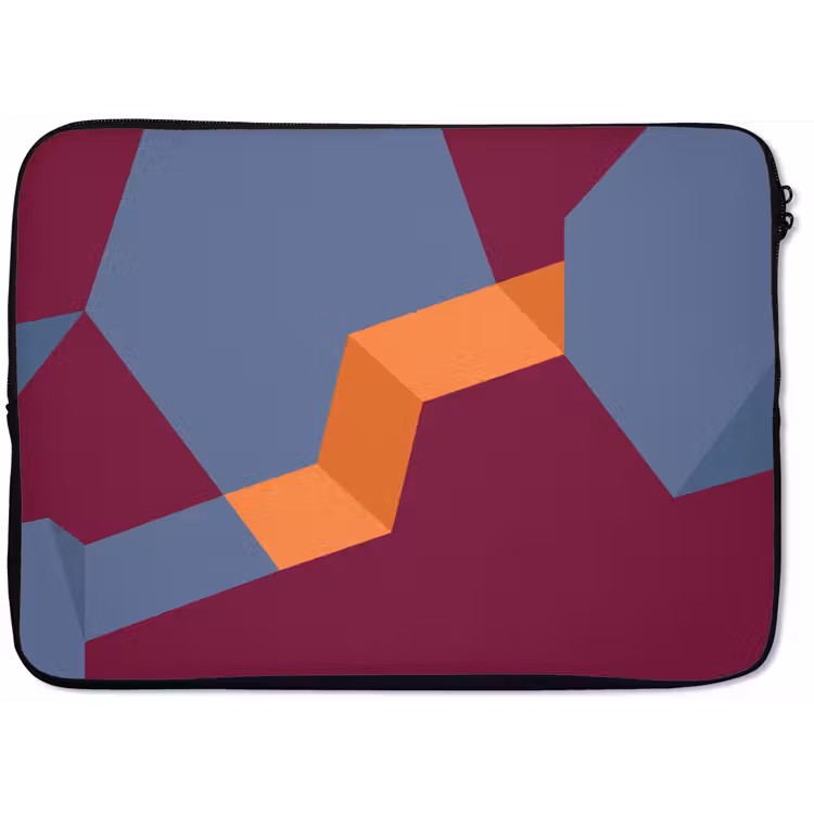 Laptop hülle - Zusammenfassung – Formen – Modern – Blau – Orange — 1
