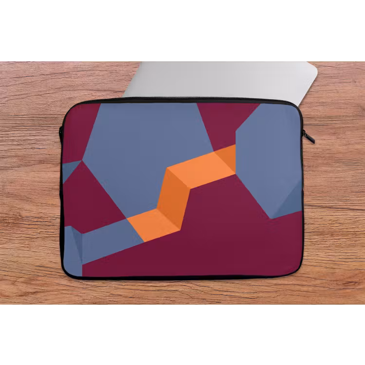 Laptop hülle - Zusammenfassung – Formen – Modern – Blau – Orange — 2